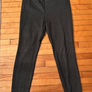 CYNTHIA ROWLEY SIZE 12 HEATHER CHARCOAL SLIM FIT BACK ZIP SEAMED PANTS